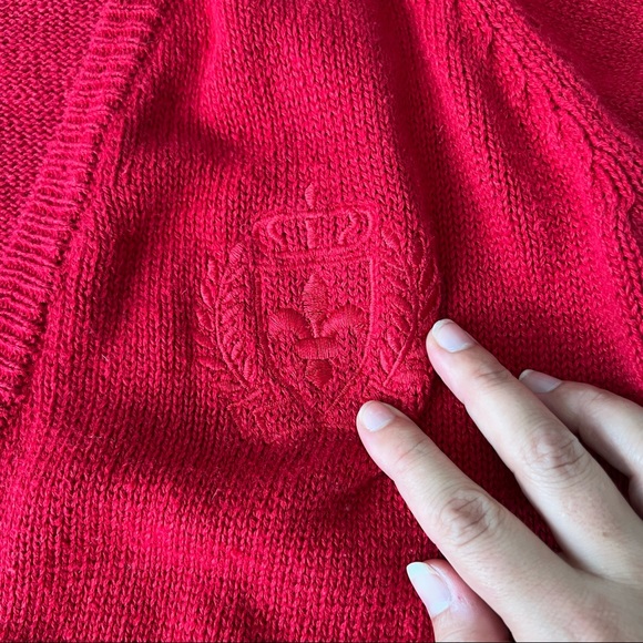 Vintage Heavy Knit Oversized Red Cardigan - Picture 7 of 9